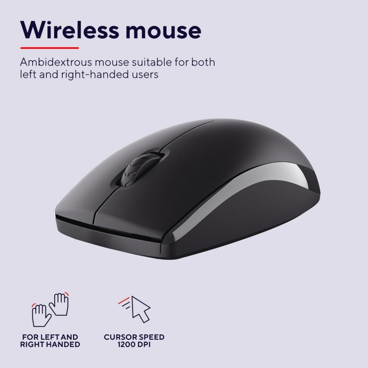 Pack clavier et souris sans fil Trust - AZERTY français, pavé numérique, résistant éclaboussures