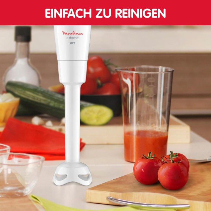 Mixeur plongeant Moulinex Turbomix 350W – Facile d'utilisation – Blanc