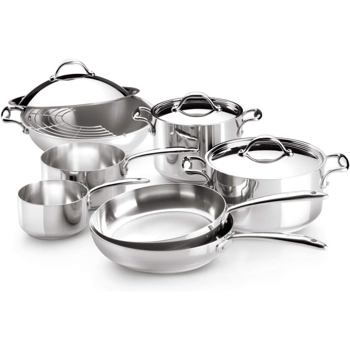 Casserole induction 20 cm acier inoxydable fond 5 couches poignée rivetée Lagostina