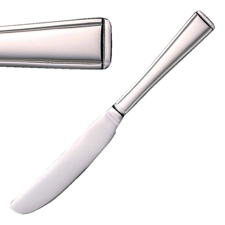 Couteau de table Olympia Harley - Acier inoxydable poli - Lot de 12 - Design double marche