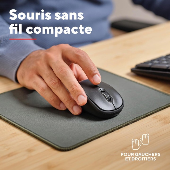 Pack clavier et souris sans fil Trust - Silencieux AZERTY résistant éclaboussures noir