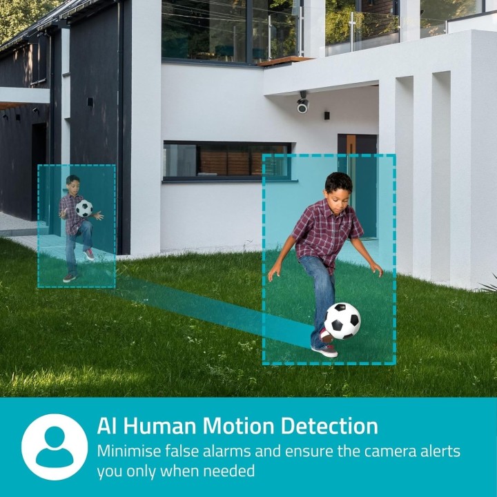 Caméra extérieure de sécurité 4K Ultra HD Wi-Fi 6 vision nocturne couleur Nedis