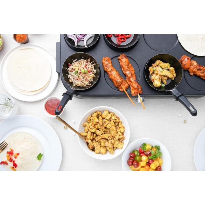 Appareil à raclette, wok et crêpière 3 en 1 FRITEL - 1500W - 1 à 8 pers. - Revêtement sans PFAS