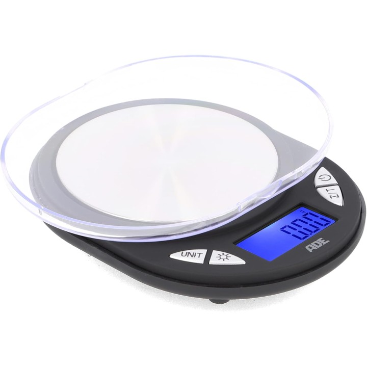 Balance de précision digitale 0,01g ADE TE1700 - Acier brossé noir compacte