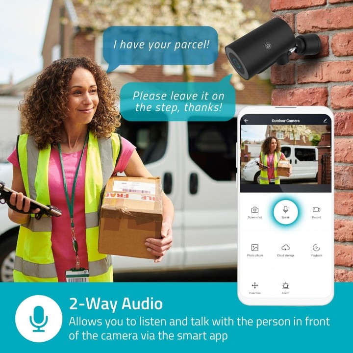 Caméra extérieure de sécurité 4K Ultra HD Wi-Fi 6 vision nocturne couleur Nedis