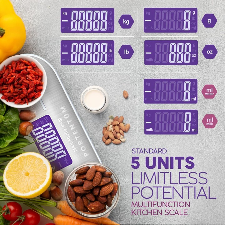 Balance de cuisine électronique extra-plate 5 kg - Précision 1 g - Inox