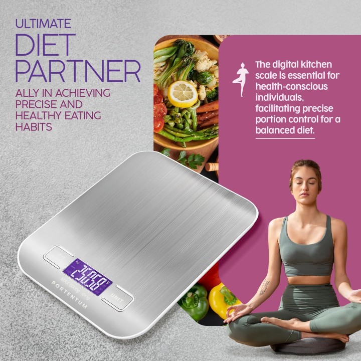 Balance de cuisine électronique extra-plate 5 kg - Précision 1 g - Inox