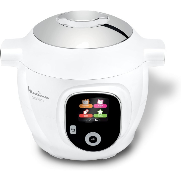 Multicuiseur intelligent Moulinex Cookeo - 80 recettes - 6L - Blanc - Écran intuitif