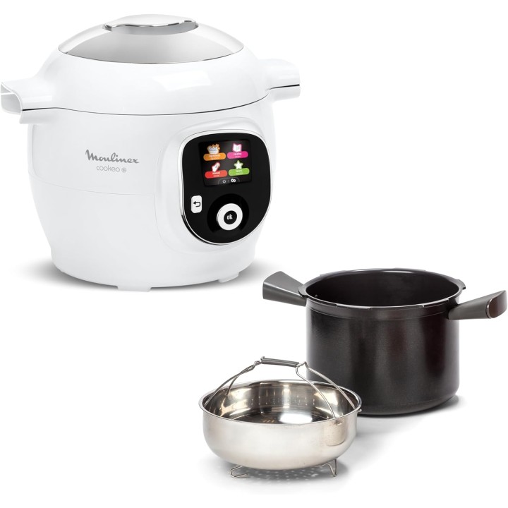 Multicuiseur intelligent Moulinex Cookeo - 80 recettes - 6L - Blanc - Écran intuitif