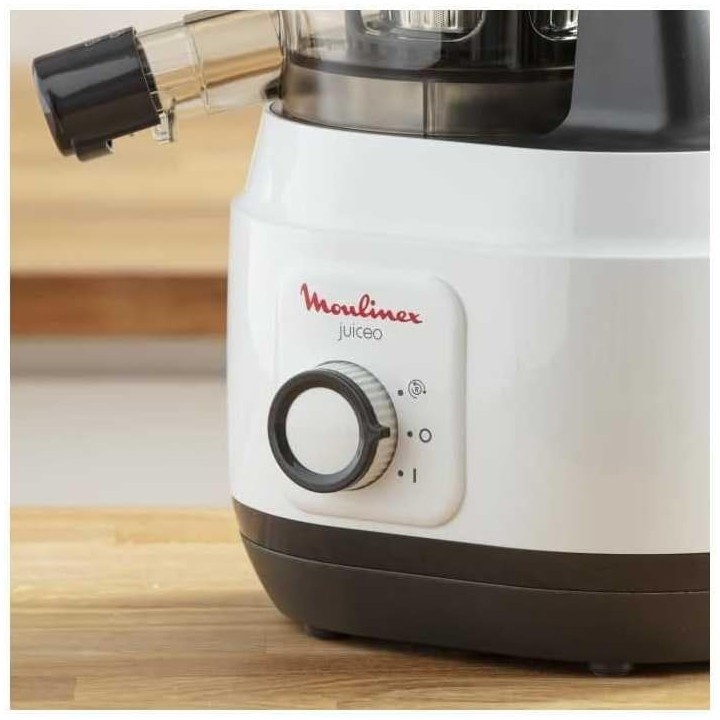 Extracteur de jus électrique pressage à froid Moulinex Juiceo silencieux - acier inoxydable