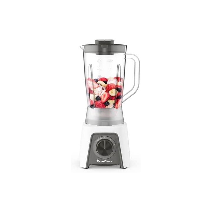 Blender Moulinex LM2C3110 - 1,5 L - 450 W - Blanc - Mixeur et Hachoir polyvalent