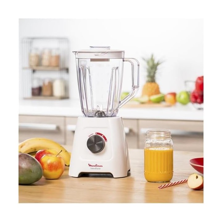 Blender Moulinex LM420110 - 2L 600W acier inoxydable léger - blanc