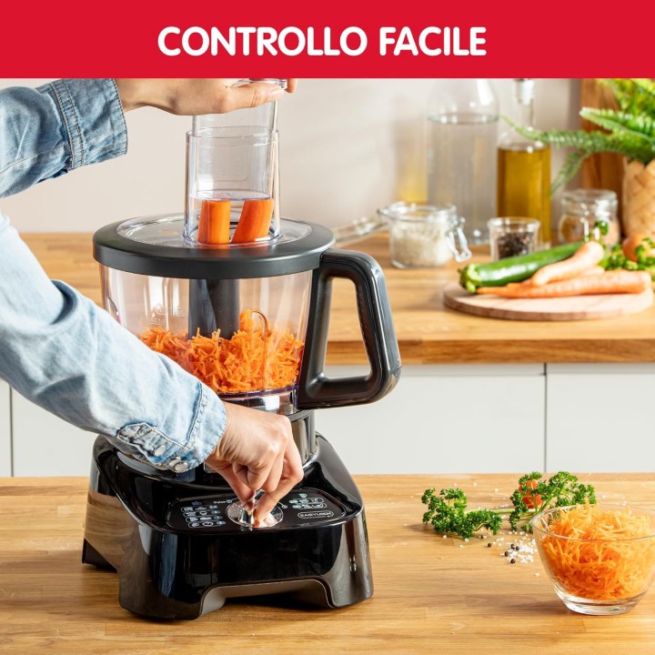 Robot multifonction Moulinex DoubleForce 1000 W - Bol 3 L, lames titanium, sécurité EasyLock