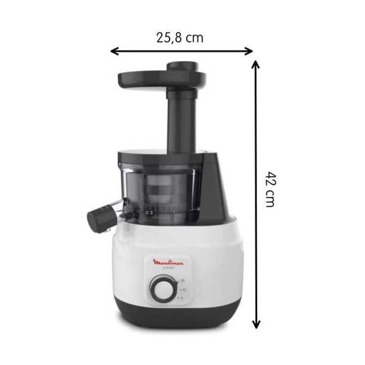 Extracteur de jus électrique pressage à froid Moulinex Juiceo silencieux - acier inoxydable