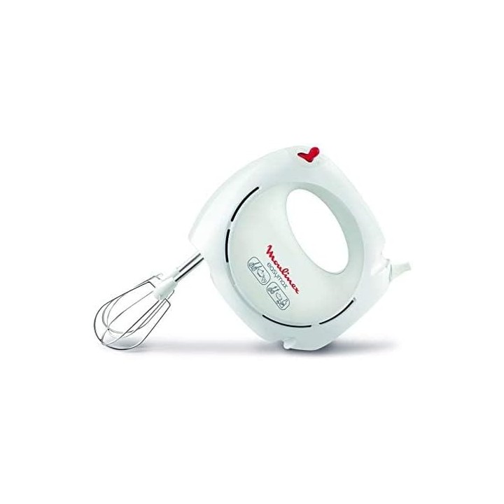Batteur électrique Moulinex Easymax - 200W, 5 vitesses, compact, 2 jeux de fouets