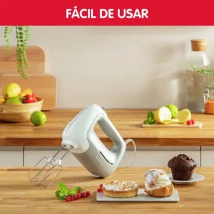 Batteur électrique Moulinex Prep'Mix 450 W - 5 vitesses turbo - Fouets et crochets inox