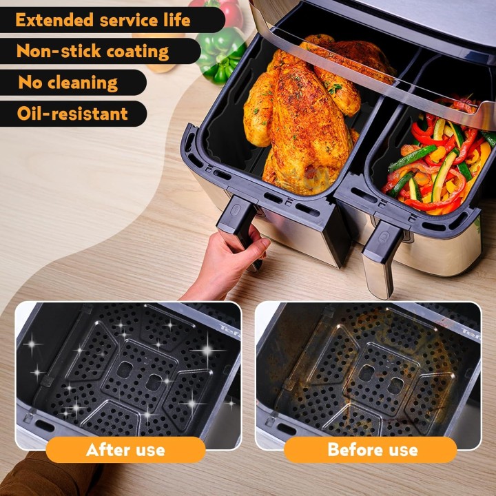 Kit accessoires air fryer complet - Moulinex XXL 11L - silicone alimentaire et inox