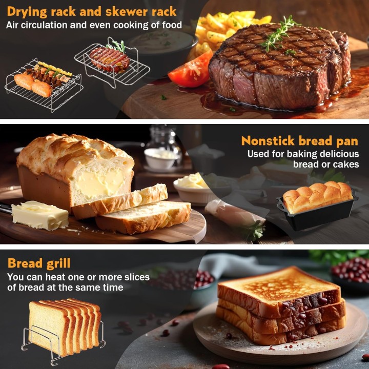 Kit accessoires air fryer complet - Moulinex XXL 11L - silicone alimentaire et inox