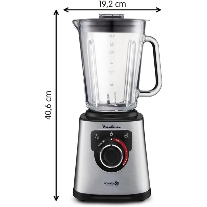 Blender haute vitesse Moulinex PerfectMix+ 1200W - Technologie Powelix, nettoyage auto