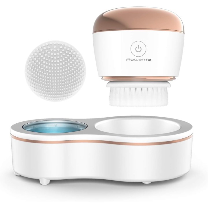 Brosse nettoyante visage éclat - Routine 1 minute Rowenta - 2 embouts - Utilisable sous l'eau