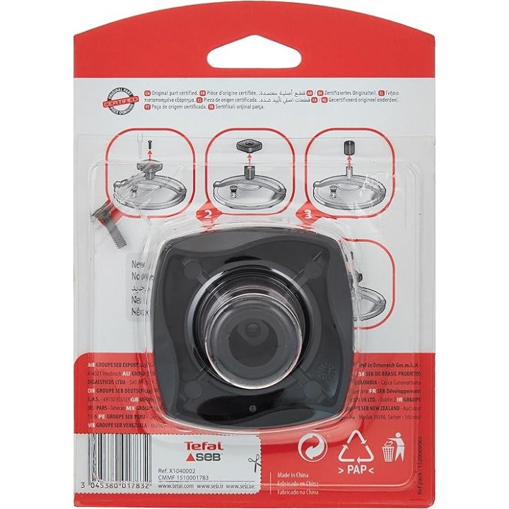 Bouton de serrage cocotte-minute Authentique SEB/TEFAL - plastique durci noir X1040002