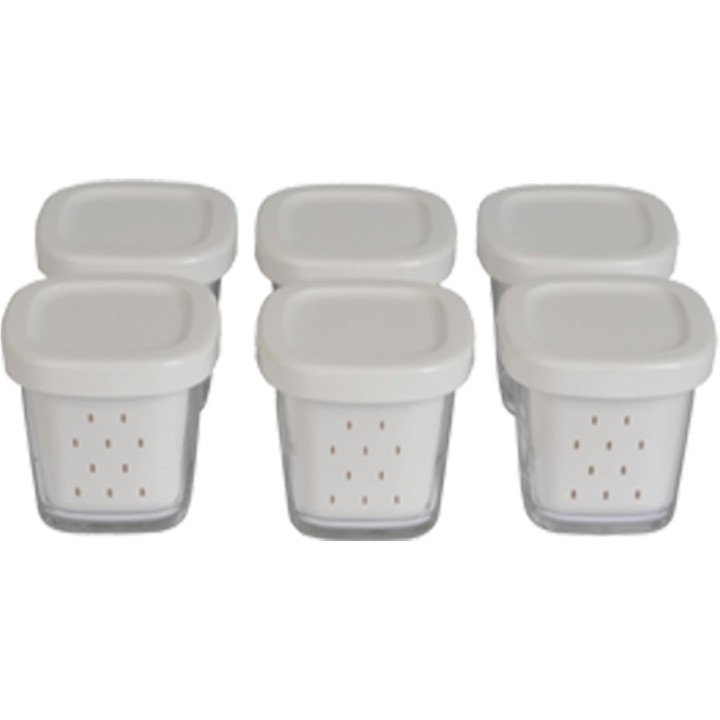 Set de 6 pots pour yaourtière SEB - Verre 140 ml avec couvercles faciles à ouvrir