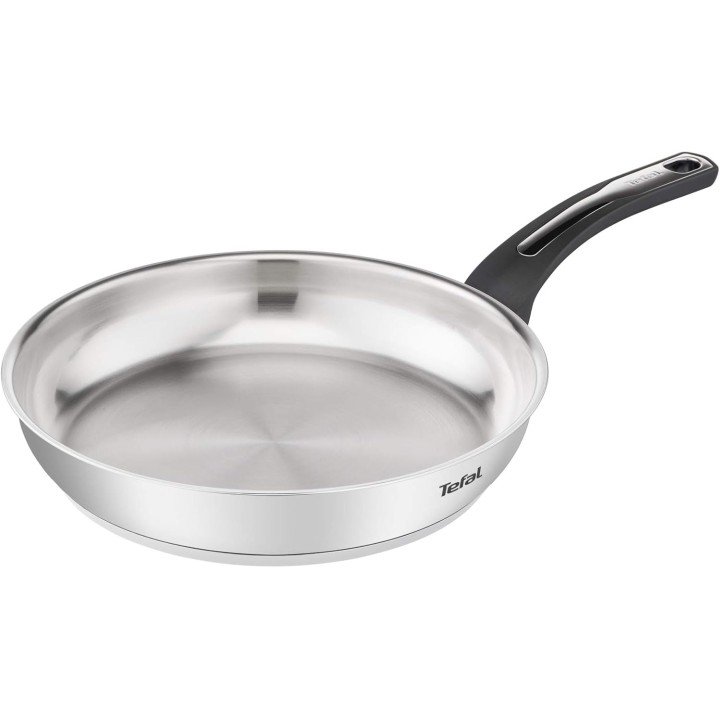 Poêle inox 28 cm Tefal Emotion – Base épaisse, diffusion homogène, poignée robuste