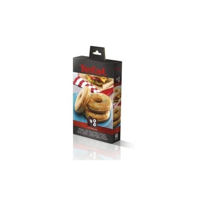 Coffret plaques bagels Tefal Snack Collection - Inox antiadhésif avec livre recettes