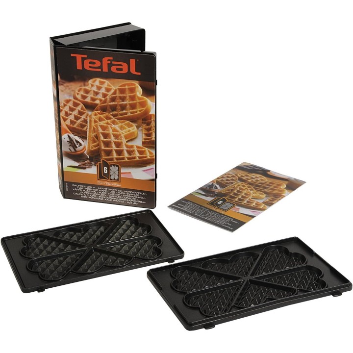 Plaques gaufre cœur Snack Collection Tefal – Coffret 2 plaques + livre de recettes