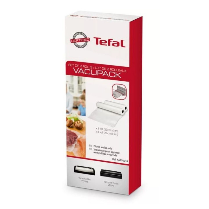 Rouleaux recharge x2 pour emballage sous vide alimentaire - Compatibles TEFAL