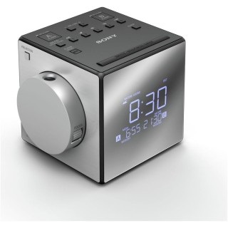 Radio-réveil Sony ICFC1PJ - Projection murale, port USB, design cube aluminium