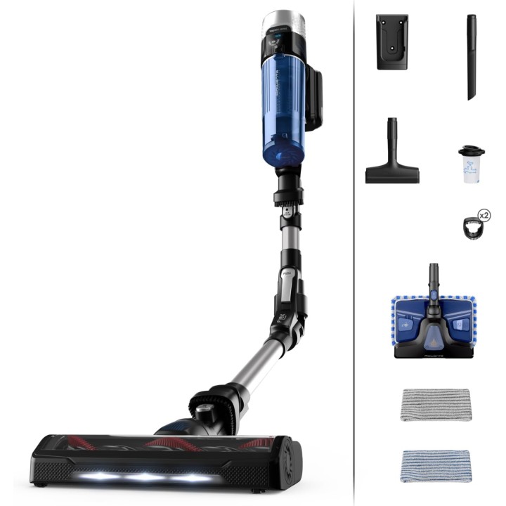 Aspirateur balai sans fil Rowenta X-Force Flex 9.60 Aqua - aspire et lave, tube flexible, 45min
