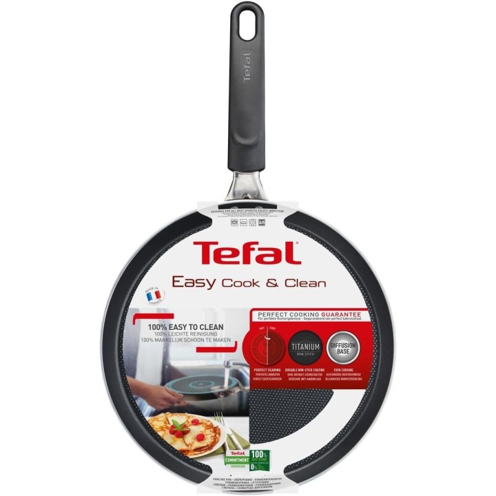 Crêpière antiadhésive Tefal Easy Cook & Clean 25 cm - Thermo-Signal, titane