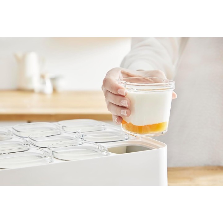 Set de 6 pots pour yaourtière SEB - Verre 140 ml avec couvercles faciles à ouvrir