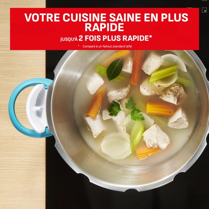 Cocotte-minute SEB ClipsoMinut' Easy+ 9L inox - ouverture facile, induction