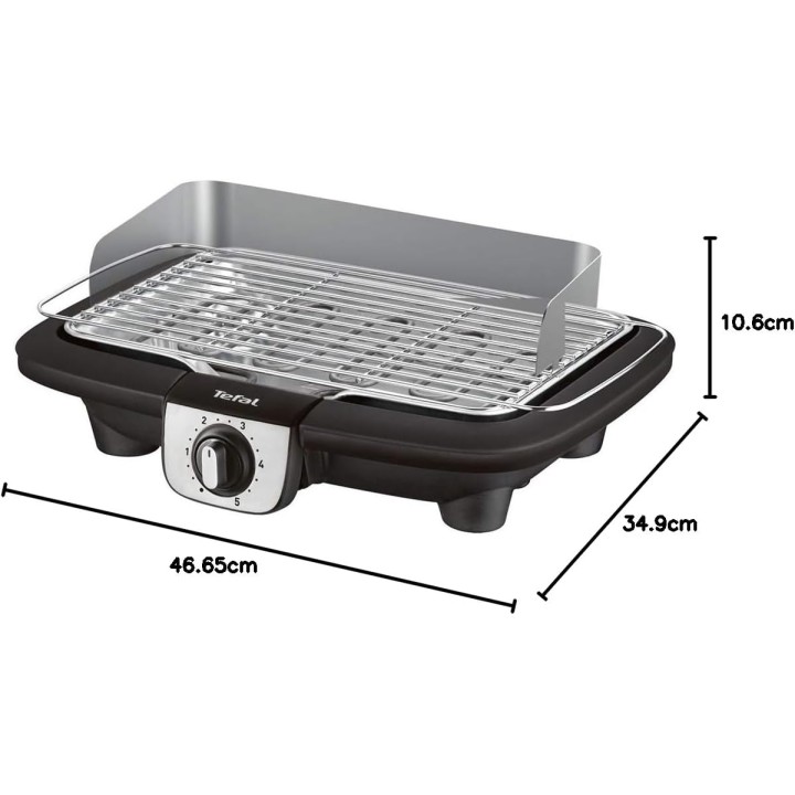 Barbecue électrique Tefal EasyGrill inox noir – Réduction des odeurs – Extérieur