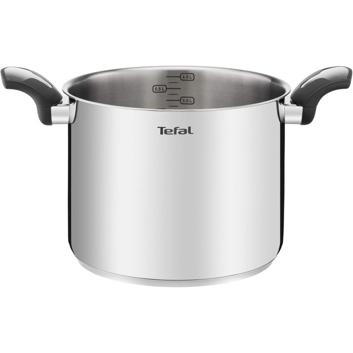 Marmite haute inox 22 cm Tefal Emotion - 6 L - induction et couvercle verre
