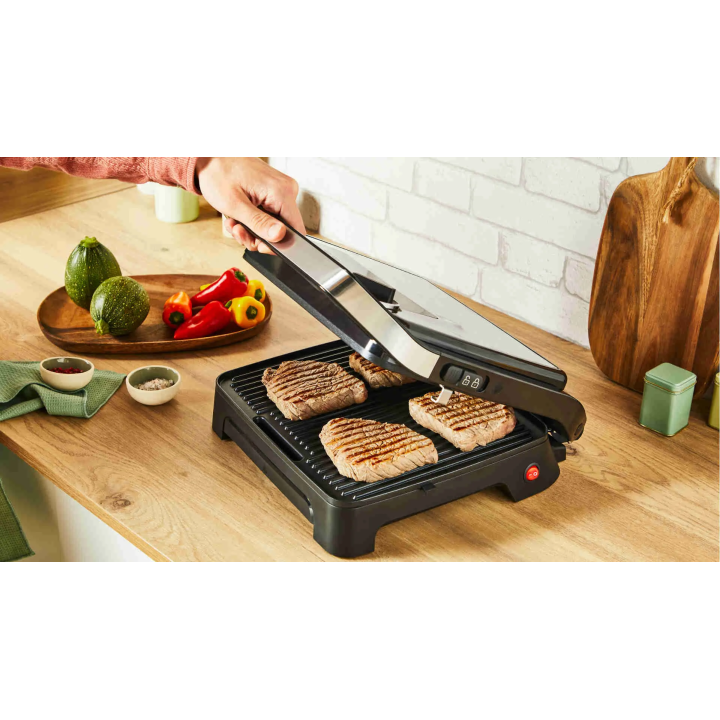 Grill multifonction TEFAL Inicio Adjust - Inox 29x26 cm - Thermostat réglable