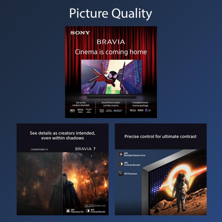 TV Mini LED QLED 4K 65 pouces - Google TV, Gaming, Dolby Vision, Garantie 5 ans Sony