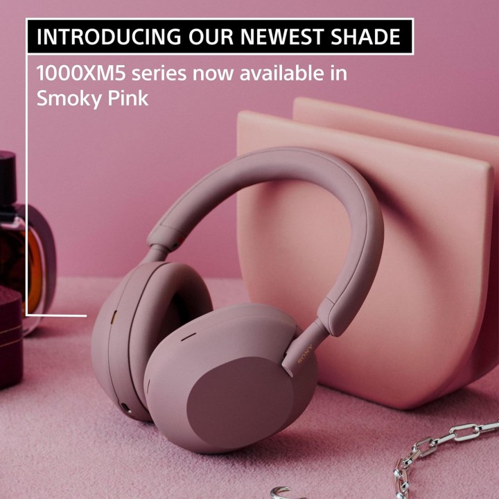 Casque sans fil Sony WH-1000XM5 - Suppression active du bruit - Rose fumé