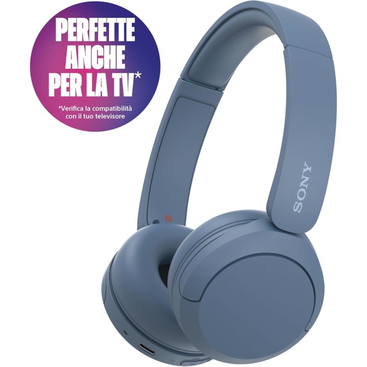 Casque sans fil Sony WH-CH520 - Autonomie 50h, multipoint, micro - Bleu