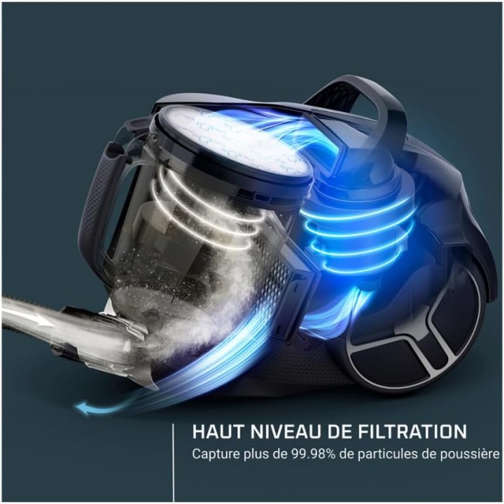 Aspirateur sans sac compact Rowenta Cyclonic Power XXL 900W - Traîneau puissant