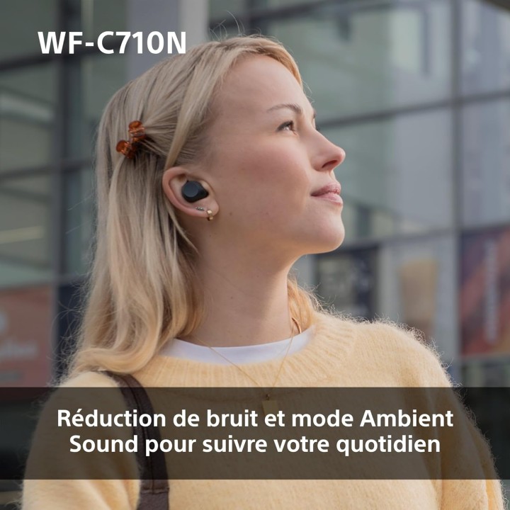 Écouteurs sans fil Sony WF-C710N - Réduction de bruit, Bluetooth, autonomie 40h, verre bleu
