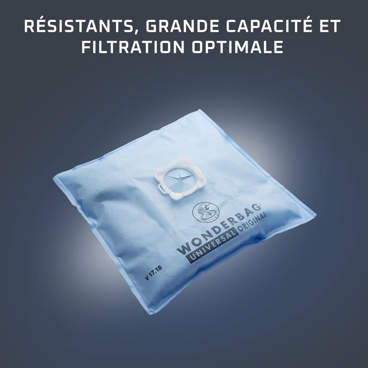 Sacs aspirateur universels x5 Rowenta – Microfibre résistante, filtration élevée, 5,7L