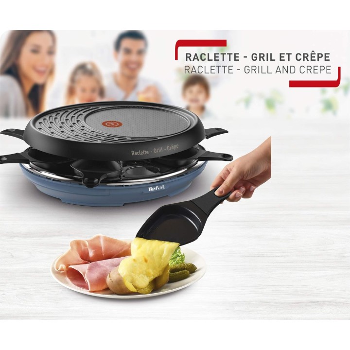 Appareil à raclette, grill et plancha 3-en-1 6 personnes Colormania rouge Tefal