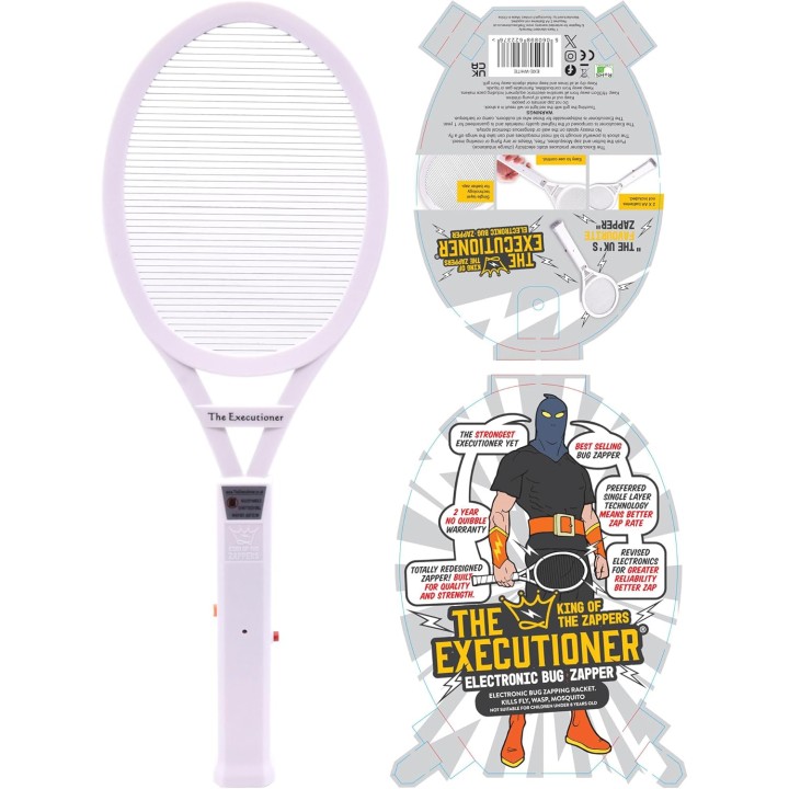 Raquette anti-moustique électrique simple grille ABS robuste intérieur extérieur