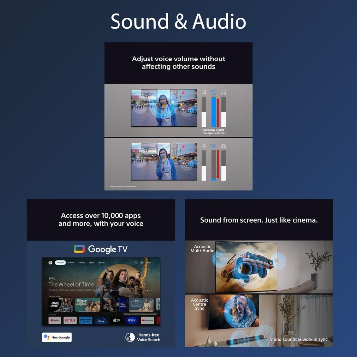 TV Mini LED QLED 4K 65 pouces - Google TV, Gaming, Dolby Vision, Garantie 5 ans Sony