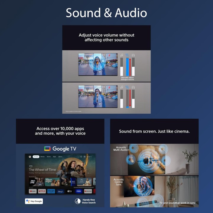 TV 4K 75 pouces QLED Mini LED Sony – Google TV, Dolby Vision, Gaming, 120Hz