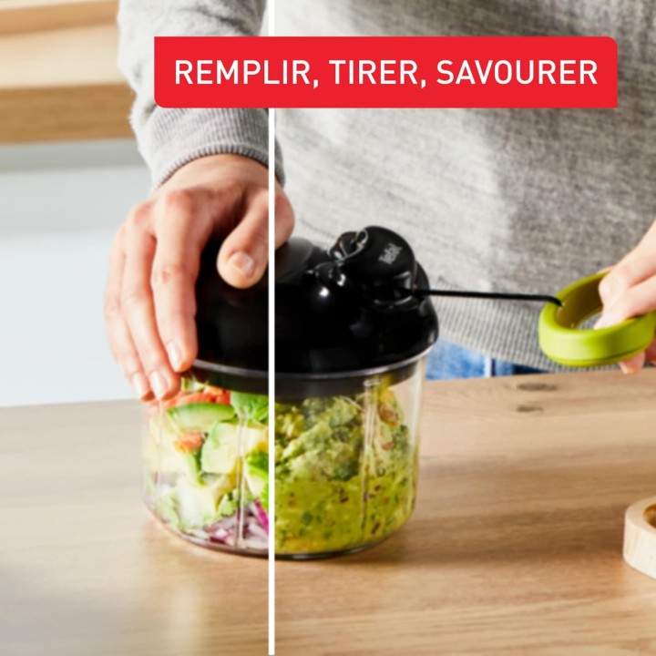 Hachoir manuel Tefal 900 ml – Lames inox robustes, système breveté, sécurité optimale