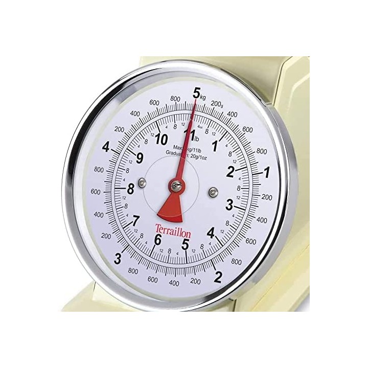 Balance de cuisine vintage Terraillon Tradition 500 - 5 kg tare manuelle bol 1L